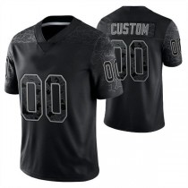 Custom P.Eagles Football Jerseys Active Player Black Reflective Limited Stitched Jersey
