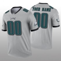 Custom P.Eagles Silver Inverted Legend Jersey Stitched American Football Jerseys