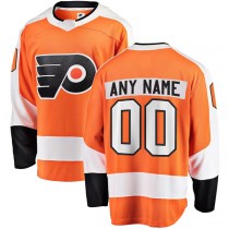 Custom P.Flyers Fanatics Branded Home Breakaway Orange Stitched American Hockey Jerseys