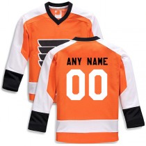 Custom P.Flyers Fanatics Branded Home Replica Orange Stitched American Hockey Jerseys