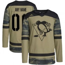 Custom P.Penguins Military Appreciation Team Authentic Practice Jersey Camo Stitched American Hockey Jerseys