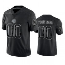 Custom P.Steelers Active Player Reflective Limited Stitched Jersey Black Football Jerseys
