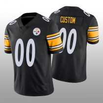 Custom P.Steelers Black Vapor Limited Jersey Stitched American Football Jerseys