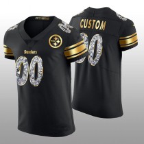 Custom P.Steelers Diamond Edition Black Vapor Elite Jersey Stitched American Football Jerseys