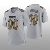 Custom P.Steelers Gray Atmosphere Game Jersey Stitched American Football Jerseys