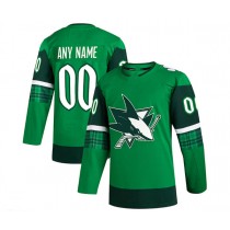 Custom S.Jose Sharks 2023 St. Patrick's Day Primegreen Authentic Jersey - Kelly Green Stitched American Hockey Jerseys