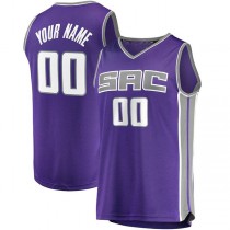 Custom S.Kings Fanatics Branded Fast Break Replica Jersey Purple Icon Edition Stitched Basketball Jersey