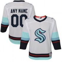 Custom S.Kraken Away Replica White Stitched American Hockey Jerseys