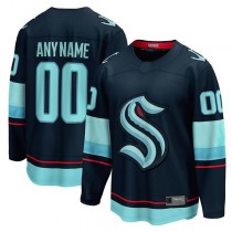 Custom S.Kraken Fanatics Branded Home Breakaway Navy Stitched American Hockey Jerseys