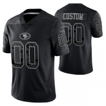 Custom SF.49ers ACTIVE PLAYER Black Reflective Limited Stitched Jersey Football Jersey