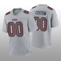 Custom SF.49ers Custom Gray Atmosphere Game Jersey Stitched American Football Jerseys