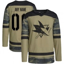 Custom SJ.Sharks Military Appreciation Team Authentic Practice Jersey Camo Stitched American Hockey Jerseys