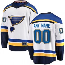Custom St.L.Blues Fanatics Branded Away Breakaway Jersey White Stitched American Hockey Jerseys