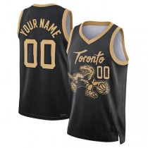 Custom T.Raptors Swingman Jersey City Edition Black Stitched Basketball Jersey