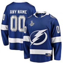 Custom TB.Lightning Fanatics Branded 2021 Stanley Cup Champions Home Breakaway Jersey Blue Stitched American Hockey Jerseys