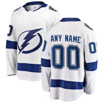 Custom TB.Lightning Fanatics Branded Away Breakaway Jersey White Stitched American Hockey Jerseys