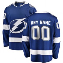 Custom TB.Lightning Fanatics Branded Home Breakaway Jersey Blue Stitched American Hockey Jerseys