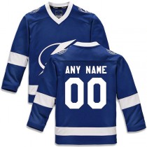Custom TB.Lightning Fanatics Branded Home Replica Jersey Blue Stitched American Hockey Jerseys