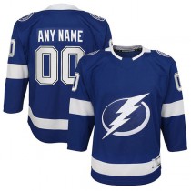 Custom TB.Lightning Home Premier Jersey Blue Stitched American Hockey Jerseys