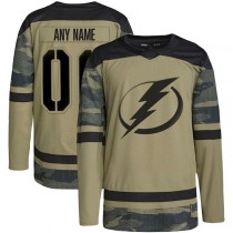 Custom TB.Lightning Military Appreciation Team Authentic Practice Jersey Camo Stitched American Hockey Jerseys