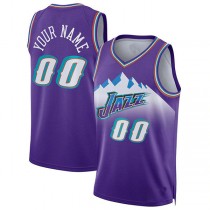 Custom U.Jazz Unisex 2022-23 Custom Swingman Jersey Classic Edition Purple Stitched Basketball Jersey
