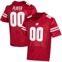 Custom W.Badgers Under Armour Pick-A-Player NIL Replica Football Jersey - Red Under Armour Pick-A-Player NIL Replica Football Jersey Red Stitched American College Jerseys