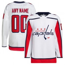 Custom W.Capitals Away Primegreen Authentic Pro Jersey White Stitched American Hockey Jerseys