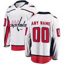 Custom W.Capitals Fanatics Branded Away Breakaway White Stitched American Hockey Jerseys