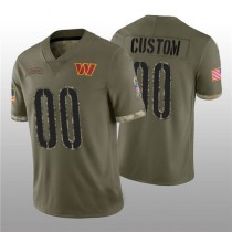 Custom W.Commanders ACTIVE PLAYER 2022 Olive Salute To Service Limited Stitched Jersey Football Jersey