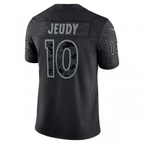 D.Broncos #10 Jerry Jeudy Black RFLCTV Limited Jersey Stitched American Football Jerseys