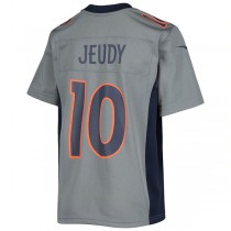 D.Broncos #10 Jerry Jeudy Gray Inverted Team Game Jersey Stitched American Football Jerseys
