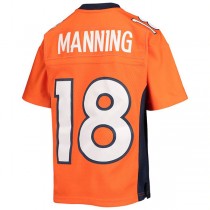 D.Broncos #18 Peyton Manning Mitchell & Ness Orange 2015 Retired Player Legacy Jersey Stitched American Football Jerseys