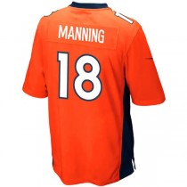 D.Broncos #18 Peyton Manning Peyton Manning Orange Team Color Game Jersey Stitched American Football Jerseys