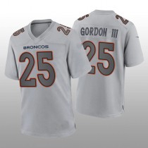D.Broncos #25 Melvin Gordon III Gray Atmosphere Game Jersey Stitched American Football Jerseys
