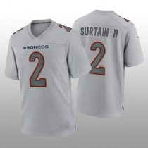 D.Broncos #2 Patrick Surtain II Gray Atmosphere Game Jersey Stitched American Football Jerseys