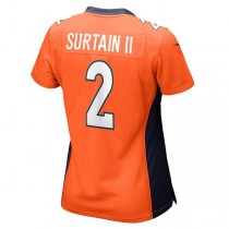 D.Broncos #2 Patrick Surtain II Orange Nike Game Jersey Stitched American Football Jerseys