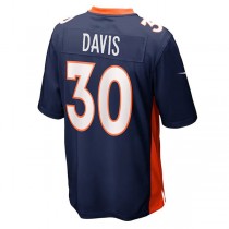 D.Broncos #30 Terrell Davis Navy Retired Player Jersey Stitched American Football Jerseys