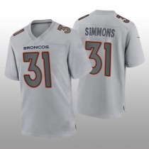 D.Broncos #31 Justin Simmons Gray Atmosphere Game Jersey Stitched American Football Jerseys