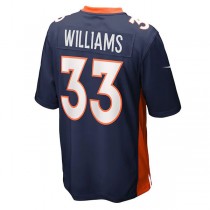 D.Broncos #33 Javonte Williams Navy Home Game Player Jersey Stitched American Football Jerseys