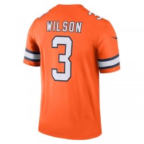 D.Broncos #3 Russell Wilson Orange Alternate Legend Jersey Stitched American Football Jerseys