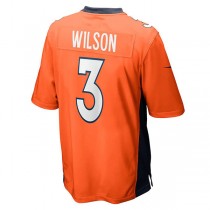 D.Broncos #3 Russell Wilson Orange Game Jersey Stitched American Football Jerseys