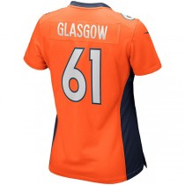 D.Broncos #61 Graham Glasgow Orange Player Game Jersey Stitched American Football Jerseys