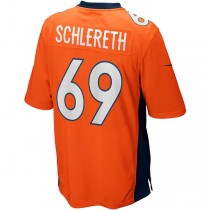 D.Broncos #69 Mark Schlereth Orange Game Retired Player Jersey Stitched American Football Jerseys
