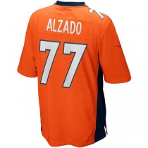 D.Broncos #77 Lyle Alzado Orange Game Retired Player Jersey Stitched American Football Jerseys