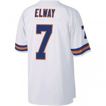 D.Broncos #7 John Elway Mitchell & Ness White Legacy Replica Jersey Stitched American Football Jerseys