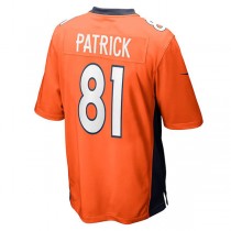 D.Broncos #81 Tim Patrick Orange Game Jersey Stitched American Football Jerseys