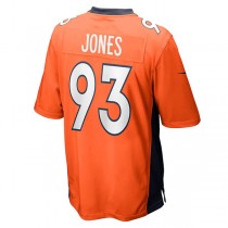 D.Broncos #93 Dre'Mont Jones Orange Game Jersey Stitched American Football Jerseys