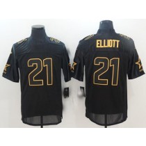 D.Cowboys #21 Ezekiel Elliott Black Stitched Elite Pro Line Gold Collection Jersey American Jerseys Fashion Jersey