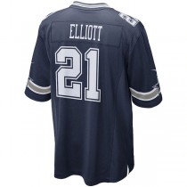 D.Cowboys #21 Ezekiel Elliott Navy Game Team Jersey Stitched American Football Jerseys