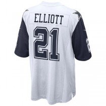 D.Cowboys #21 Ezekiel Elliott White Alternate Game Jersey Stitched American Football Jerseys
